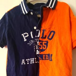  POLO RALPH LAUREN BOYS ORANGE NAVY AND WHITE
